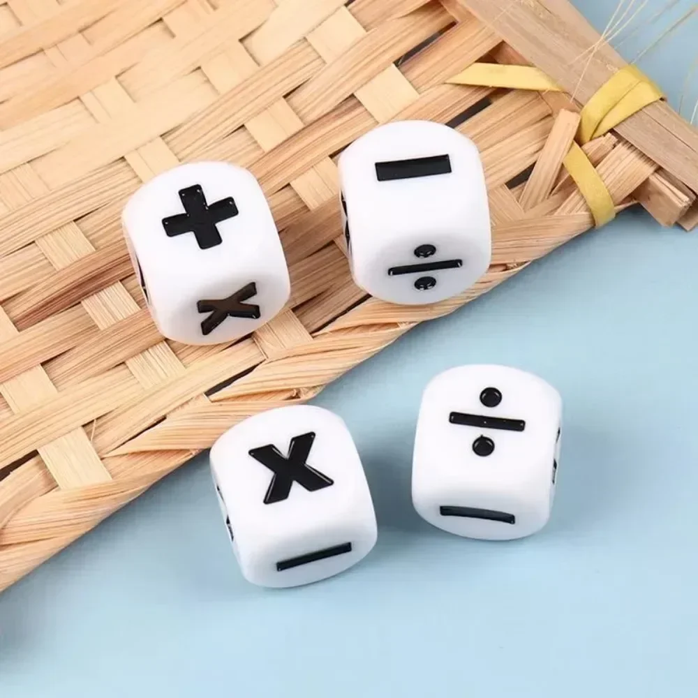 6Pcs 16mm Resin Addition Subtraction Multiplication Division Symbol Dice Math Toys for Kids Operation Props Education Toys