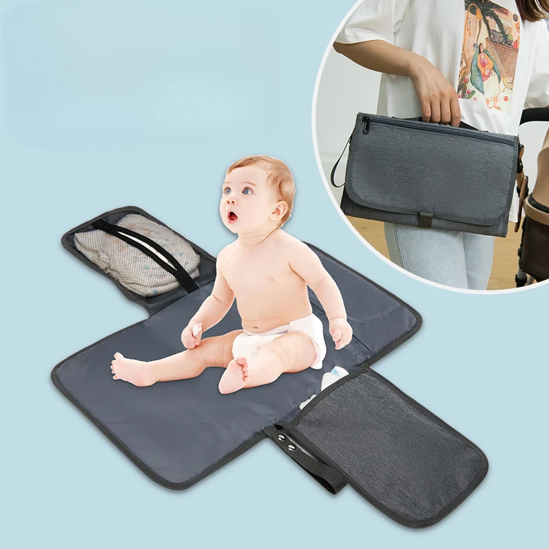 

Portable Diaper Changing Pad Portable Baby Changing Pad with Pockets Waterproof Travel Diaper Changing Station Kit Baby Gifts