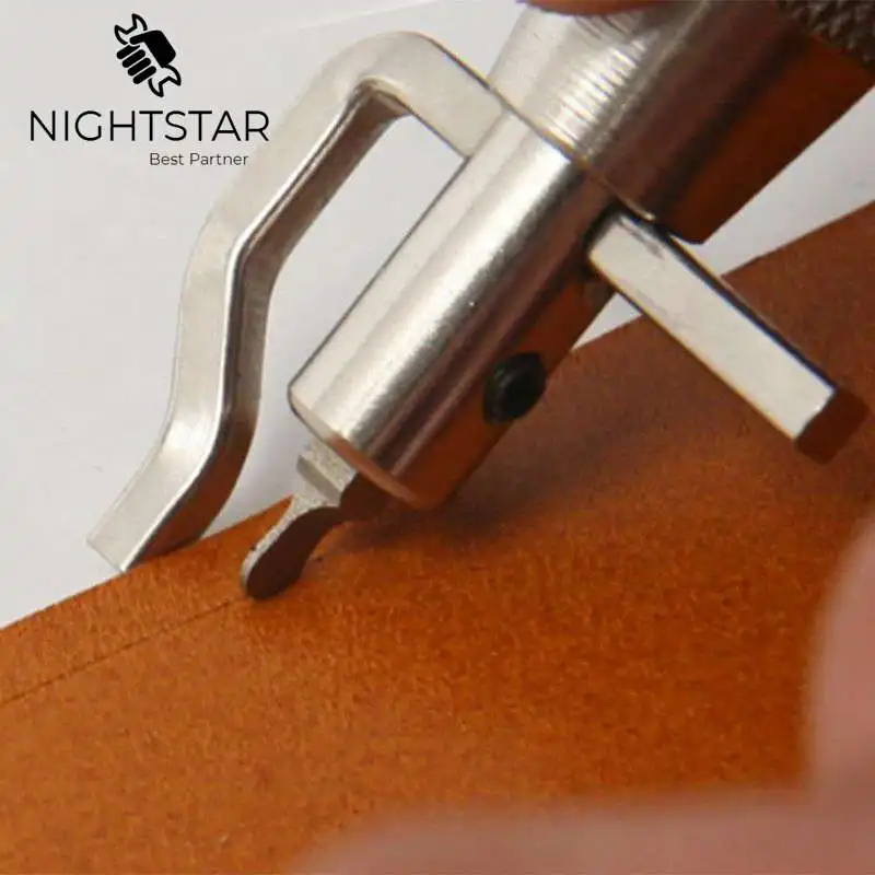 7 In 1 Pro 가죽 공예 조정 가능한 스티칭 및 그루버 주름 가죽 도구 DIY 실용적인 핸드 툴 세트