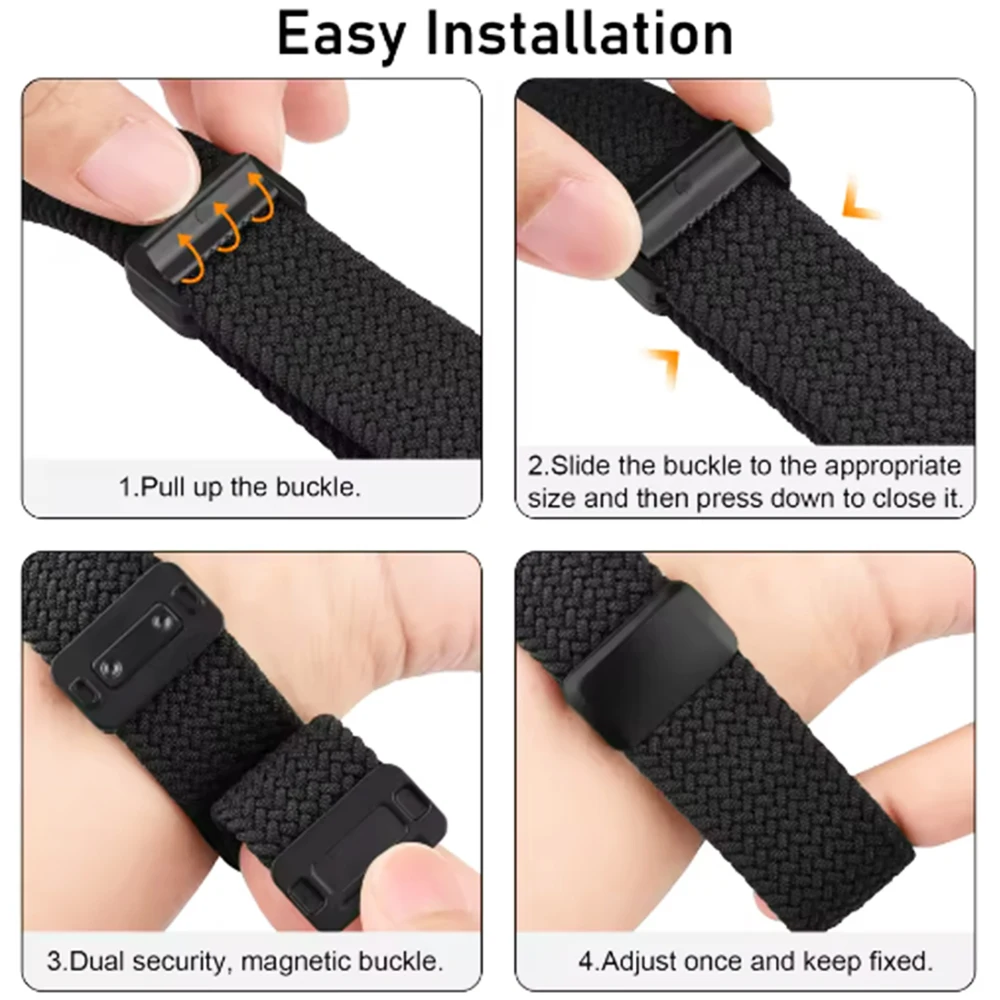 Nylon Braided Elastic Watchband - 20mm/22mm