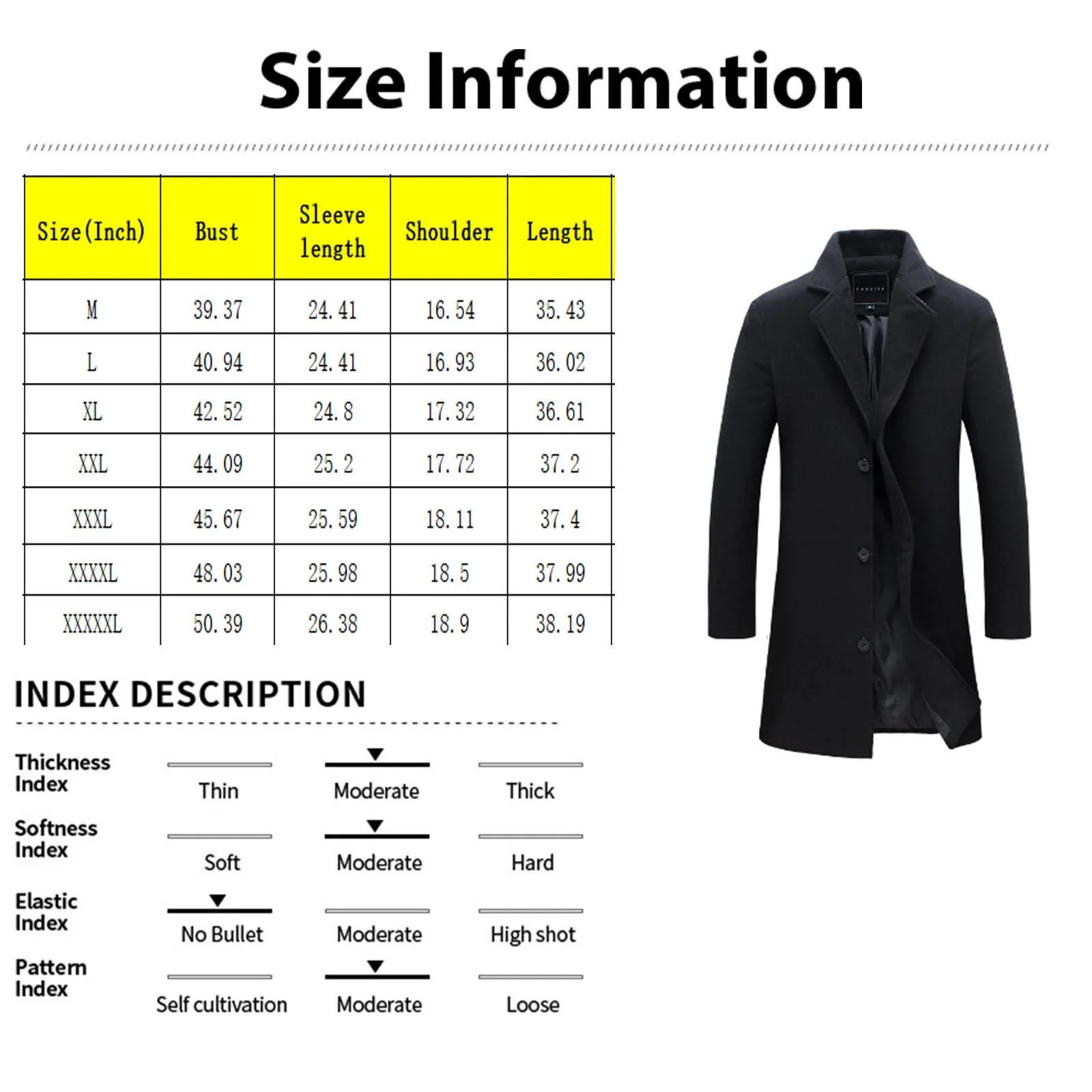 New Winter Men'S Coat Fashionable Warm Mid-Length Windbreaker Men'S Casual Wool Korean Style Slim Windbreaker