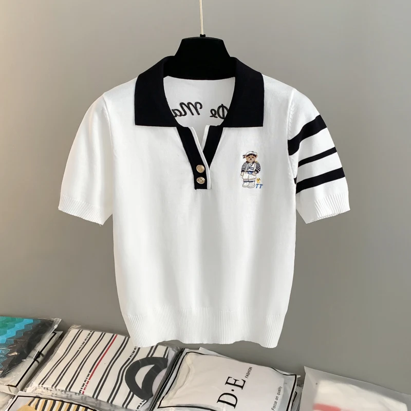 New  Summer   Short Sleeve Slim Breathable Golf t for Women, Quick-Drying
