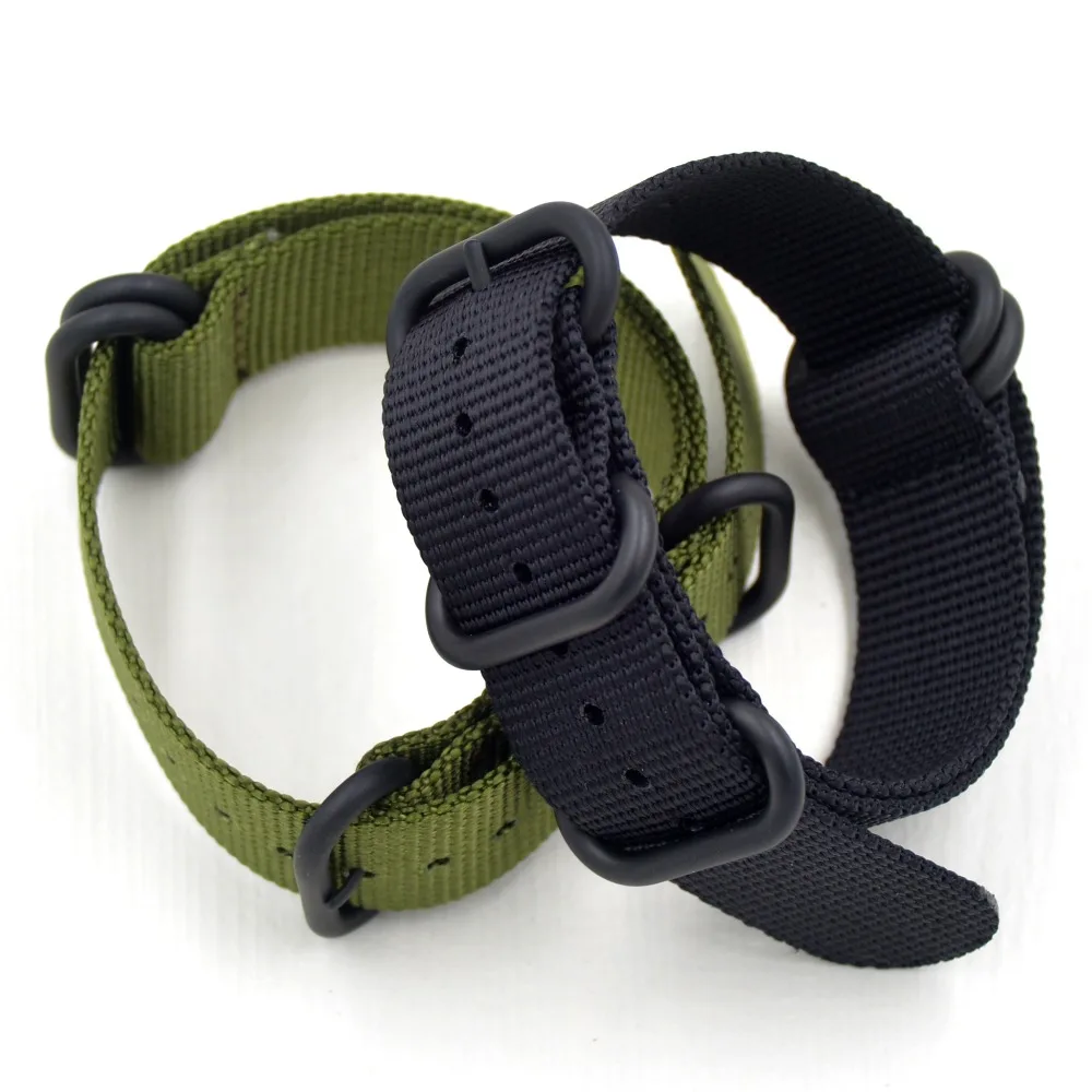 

Ремешок армейский зеленый для наручных часов, черный браслет с серебристой пряжкой с язычком, длина 16 18 19 20 21 22 23 24 26 мм