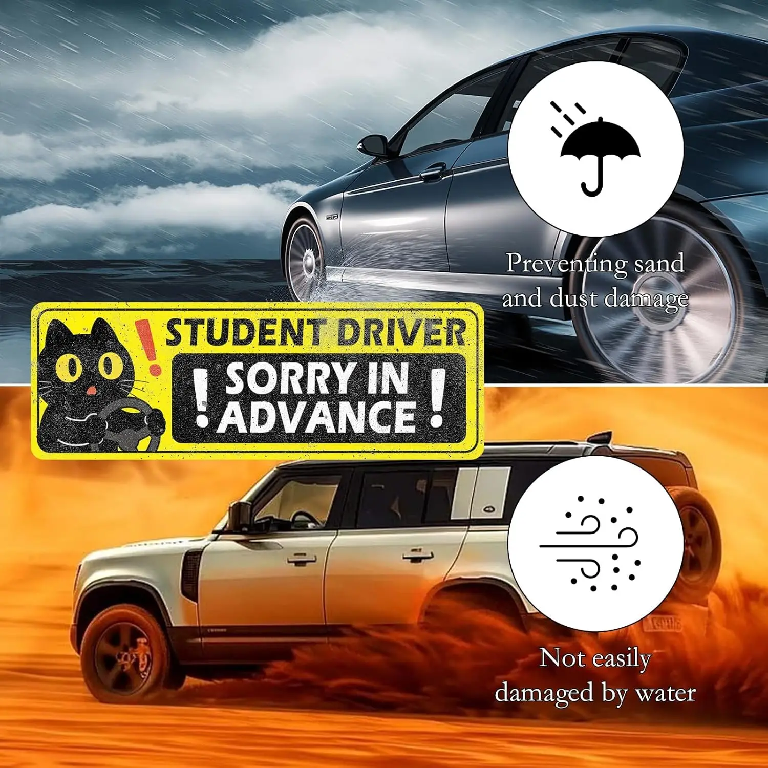 4 Adesivi Magnetici per Auto con Gatti Cartoon | Divertente Cartello per Nuovo Conducente, Decorazione Impermeabile e Riutilizzabile per Auto e Camion - immagine 4