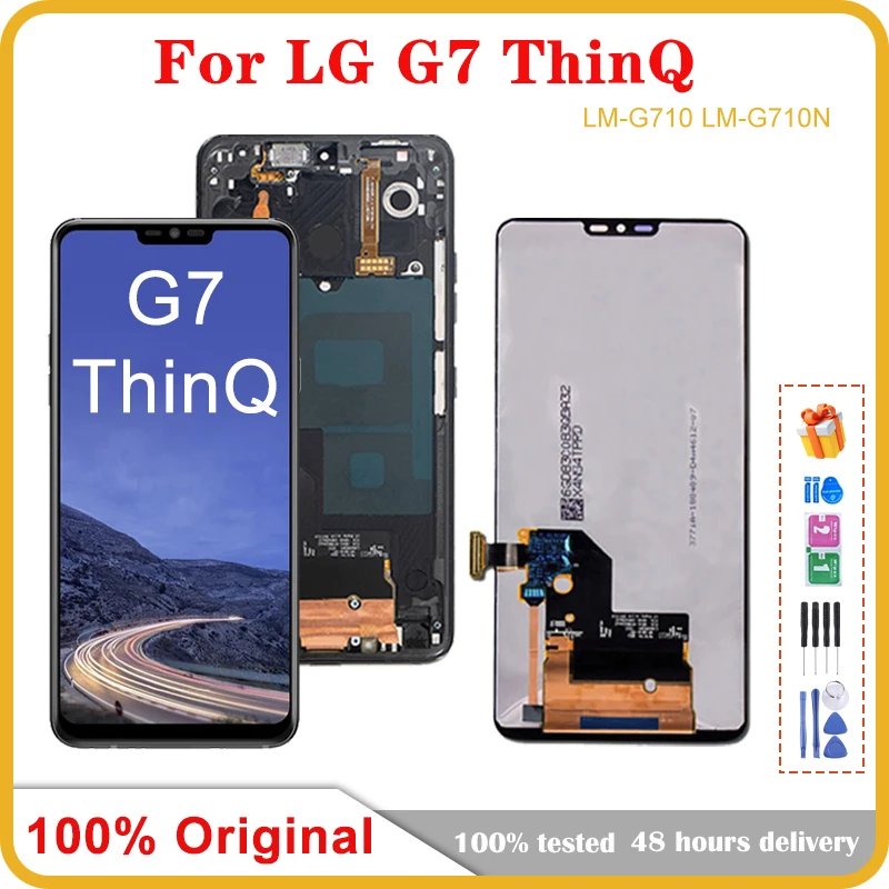 LCD 디스플레이 터치 스크린 어셈블리 디지타이저, LG G7 ThinQ G710 G710EM G710PM 용 오리지널, 6.1 인치