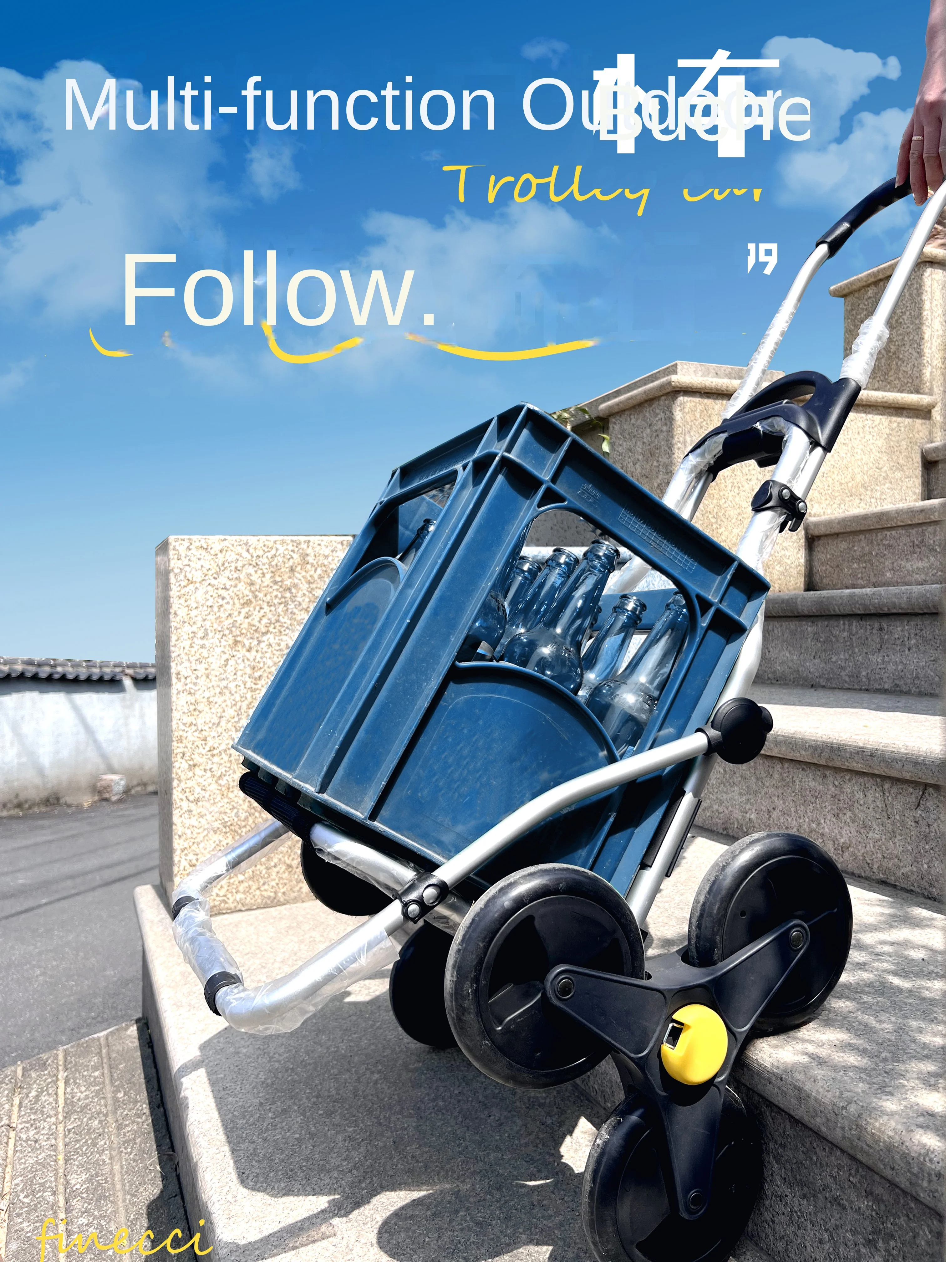 Folding shopping cart shopping cart small trolley luggage trolley trailer pump wheel outdoor