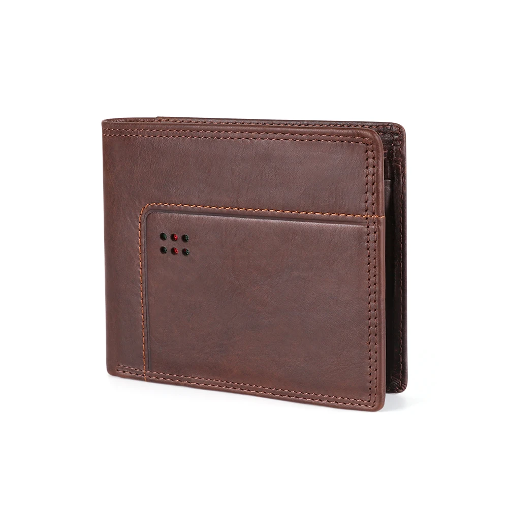 Men's Leather Wallet Crazy Horse Leather Business Retro Horizontal Wallet  RFID Card Wallet For Men Money Wallet