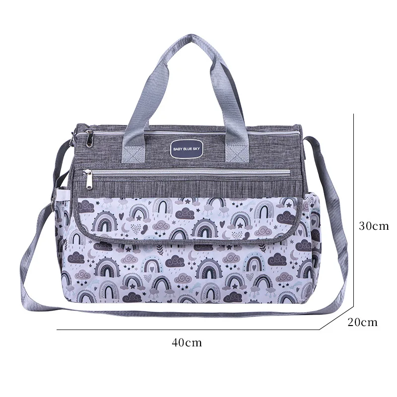Satchel Diaper Bag for Pregnant Women When Going Out Printed Shoulder Mommy Bag Large-Capacity Cross-Body Mother and Baby Bag