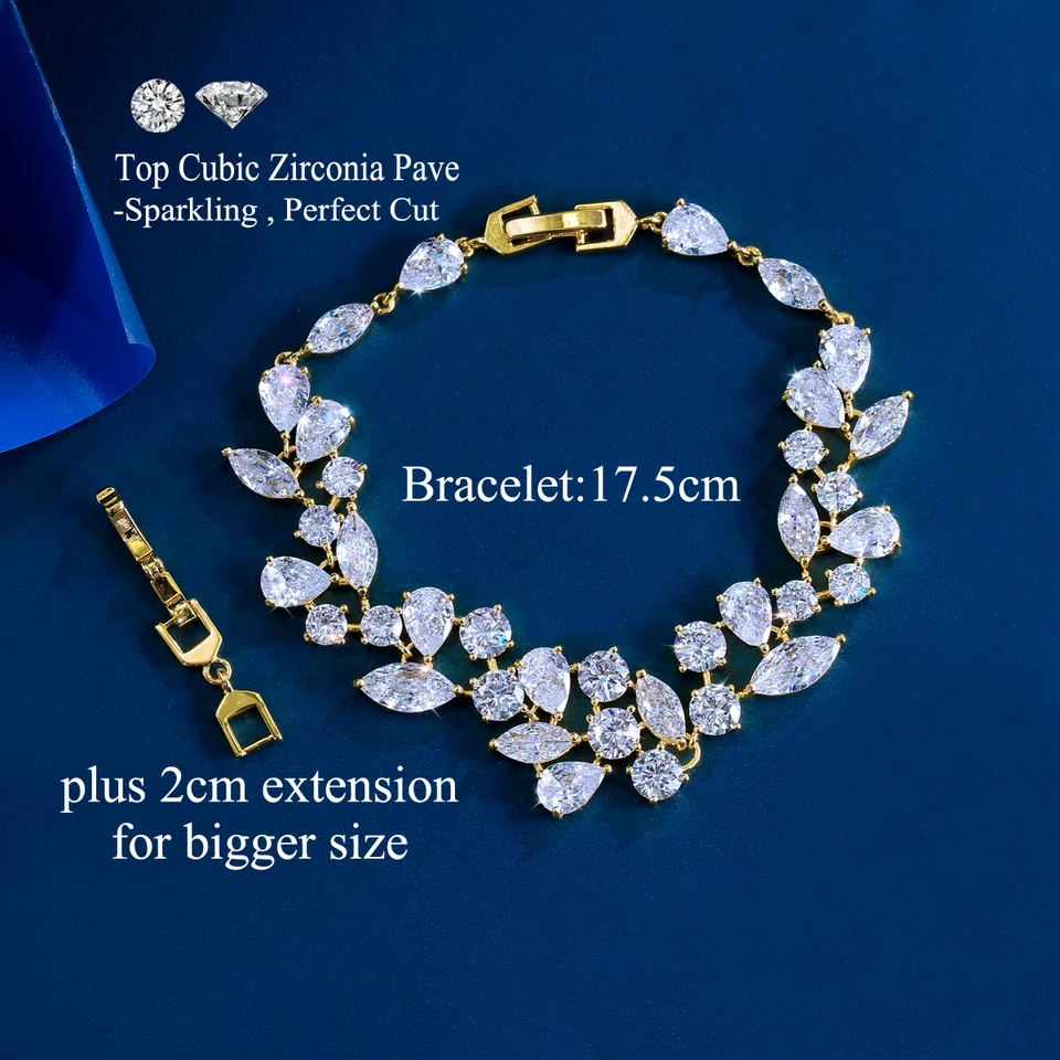 Women's Tennis Bracelet – Adjustable Cubic Zirconia Crystal Chain, Silver Tone, For Birthday & Wedding