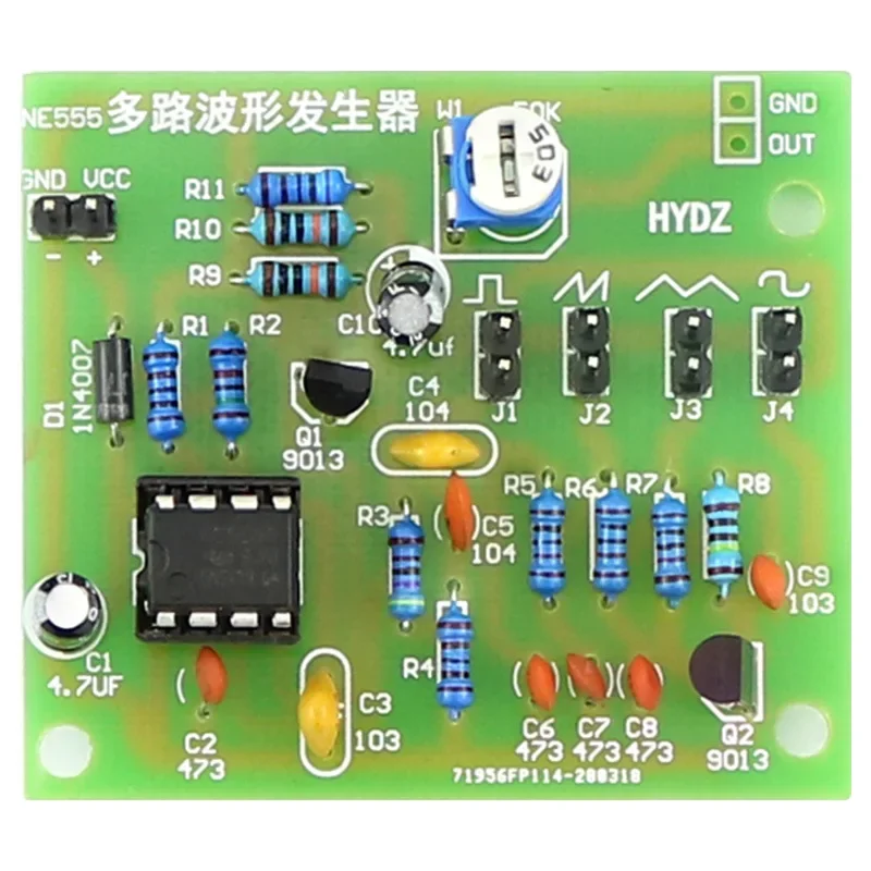 DC 6-12V NE555 Pulse Generator Module DIY Kit Sine/Triangle/Square Wave Generator multi-channel Waveform Signal Generator 2