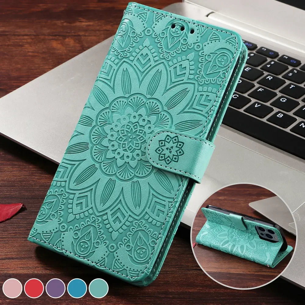 Luxury Leather Floral Book Phone Case - Elegant Flip Cover