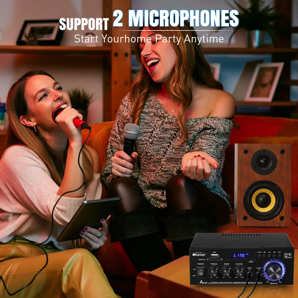 90Wx2 Channel 2.0 Bluetooth Surround Sound AMP Speaker AK45 PRO New 12V 220V 110V  HiFi Digital Amplifier Max Power — view 4