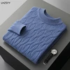 LHZSYY Winter New Thicken 100%Cashmere Sweater Men's Half-high Neck Twisted Pullovers Large Size Jackets Tops Casual Knit Shirts 3