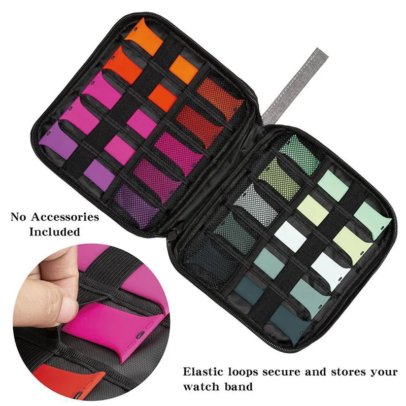 Smart Watch Band Storage Organizer Multifunction Portable Watch Strap Box for Apple Travel Pouch Bag Holds 10 Bands Case