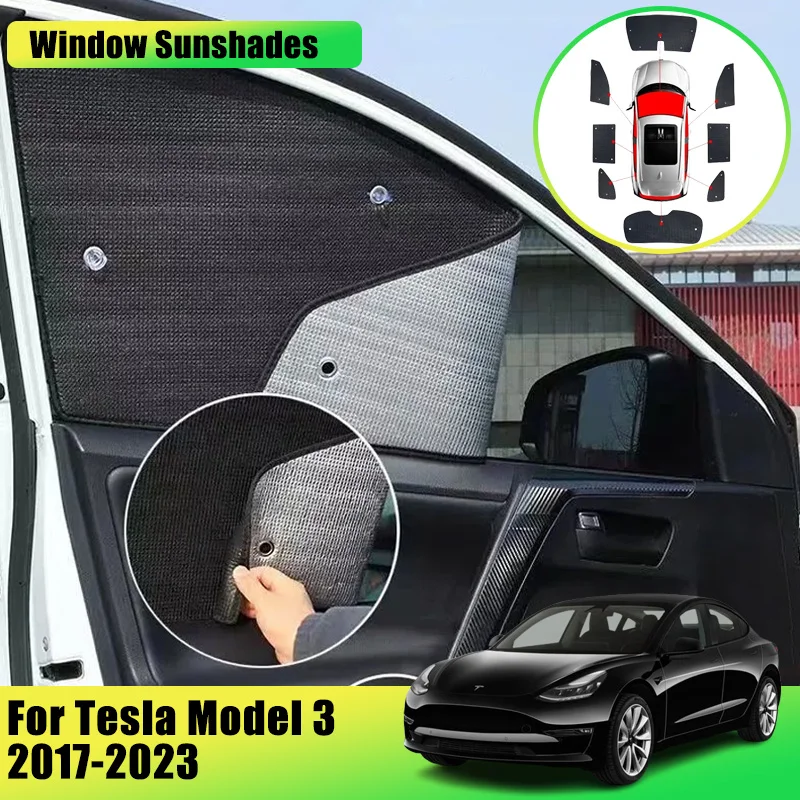 

Full Car Coverage Sunshade For Tesla Model 3 2017-2023 2018 2019 2020 Sunscreen Window Sunshades Visor Visors Covers Accessories