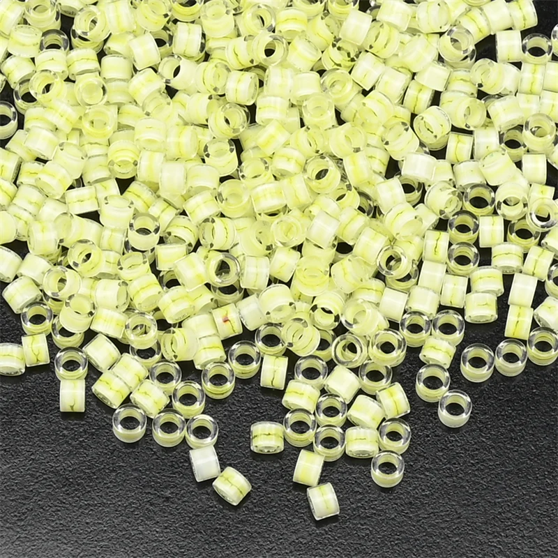 1000 Stück 2,5 mm japanische kleine Glasperlen mit Tintenmuster, Farbstoffkern, Mini-Handwerksperlen für französische Stickerei-Quasten-Zubehör – Detail 9