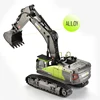 HUINA 1593 RC Excavator Rotation Alloy Green 1:14 22CH RC Remote Control Truck Toys Screw Drive Double Track Engineering Vehicle 6