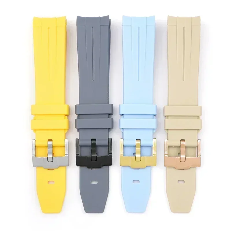 Silicone Diving Sport Watch Band – Waterproof Curved End Rubber Strap
