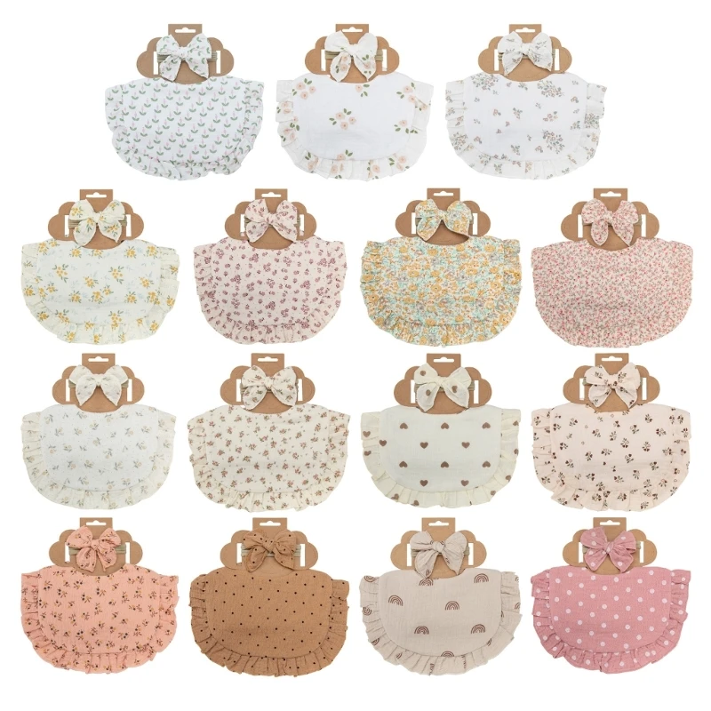 

Детский слюнявчик с бантом, круглый нагрудник на 360° с оборками, нагрудник для еды, незаменимый для младенцев