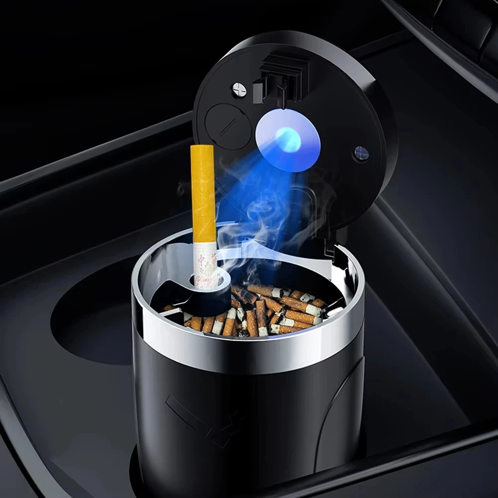 Car Ashtray Cup Lid LED Light Portable Detachable Vehicle Ashtray Holder Cigarette Interior Parts car ashtray portable ashtray