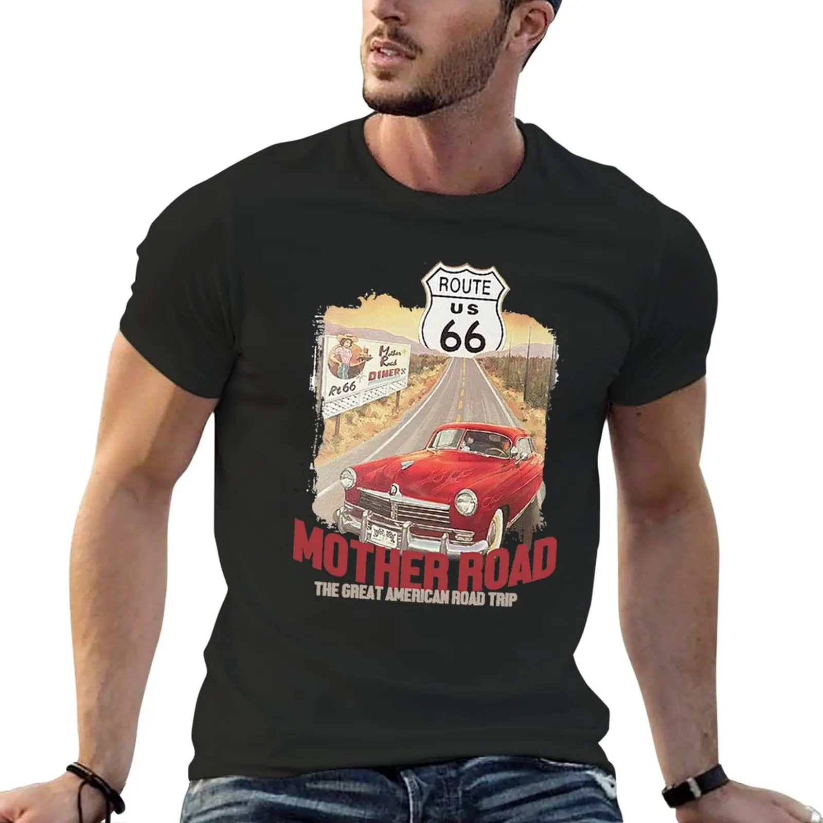 

Route 66 US T-Shirt plain vintage customizeds slim fit t shirts for men