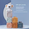 Montessori Baby Blocks Toy for Newborns 0 12 Months Silicone Soft Cubes for Babies Boy 1 Year Stacking Bath Toy Teethers Rattles 2