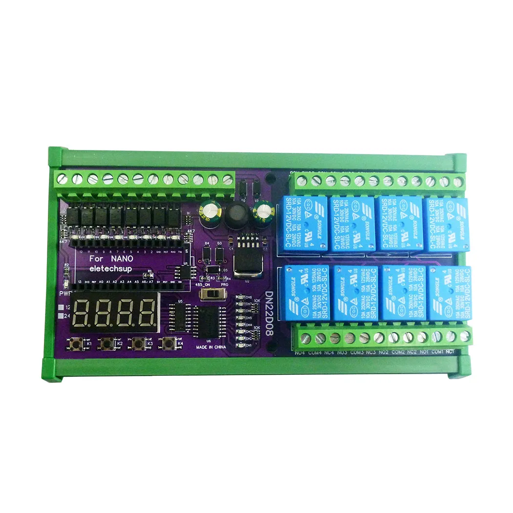 8-Channel-12V-24V-Relay-Shield-Module-RS485-PLC-IO-Expanding-Board-For ...