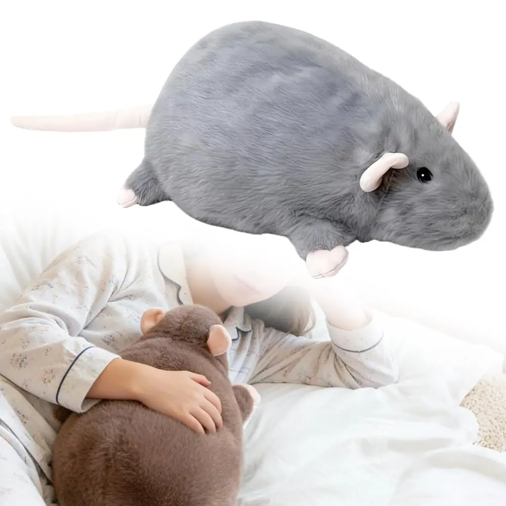 Chonky Fancy Plushie, coussin en peluche géante mignonne et réaliste, animal en peluche doux, modèle de rat, poupée décorative_voghion.com