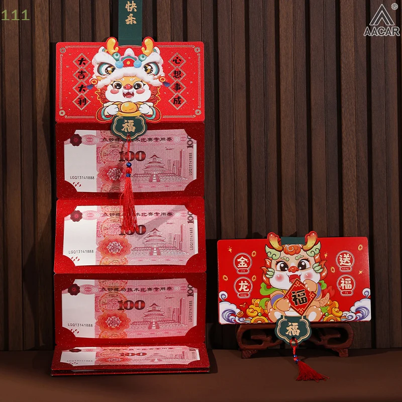 

Creative Foldable Red Envelopes With 6/10 Card Slots 2024 Chinese Dragon Year Red Pocket Envelope Spring Festival Lucky Bag Bags