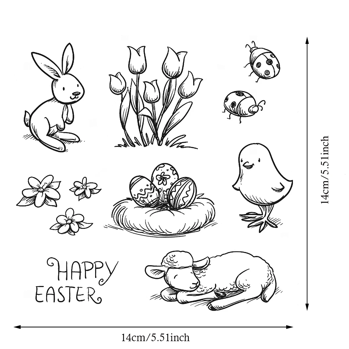 Happy Easter Clear Stamps/Seals For DIY Scrapbooking/Card Making/Album Decorative Silicone Stamp Crafts clear stamps clear rubber stamps