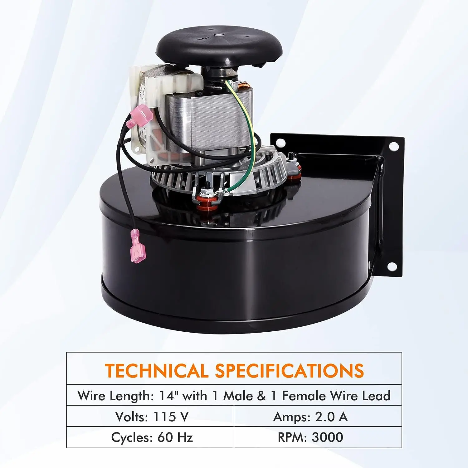 A-E-033 Convection Blower Fan for Breckwell Pellet Stove P22, P23, P24,  P26, P2000, P2700, Big E Models, Blower Motor for US Sto