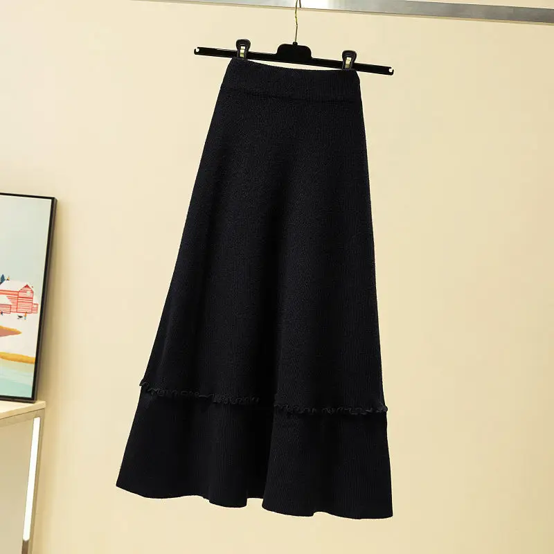 Women's  Autumn Winter Elegant Outfits 2023 New Fashion Lazy O-Neck Knitted Sweater High Waist Slim Half Skirt Two Piece Set