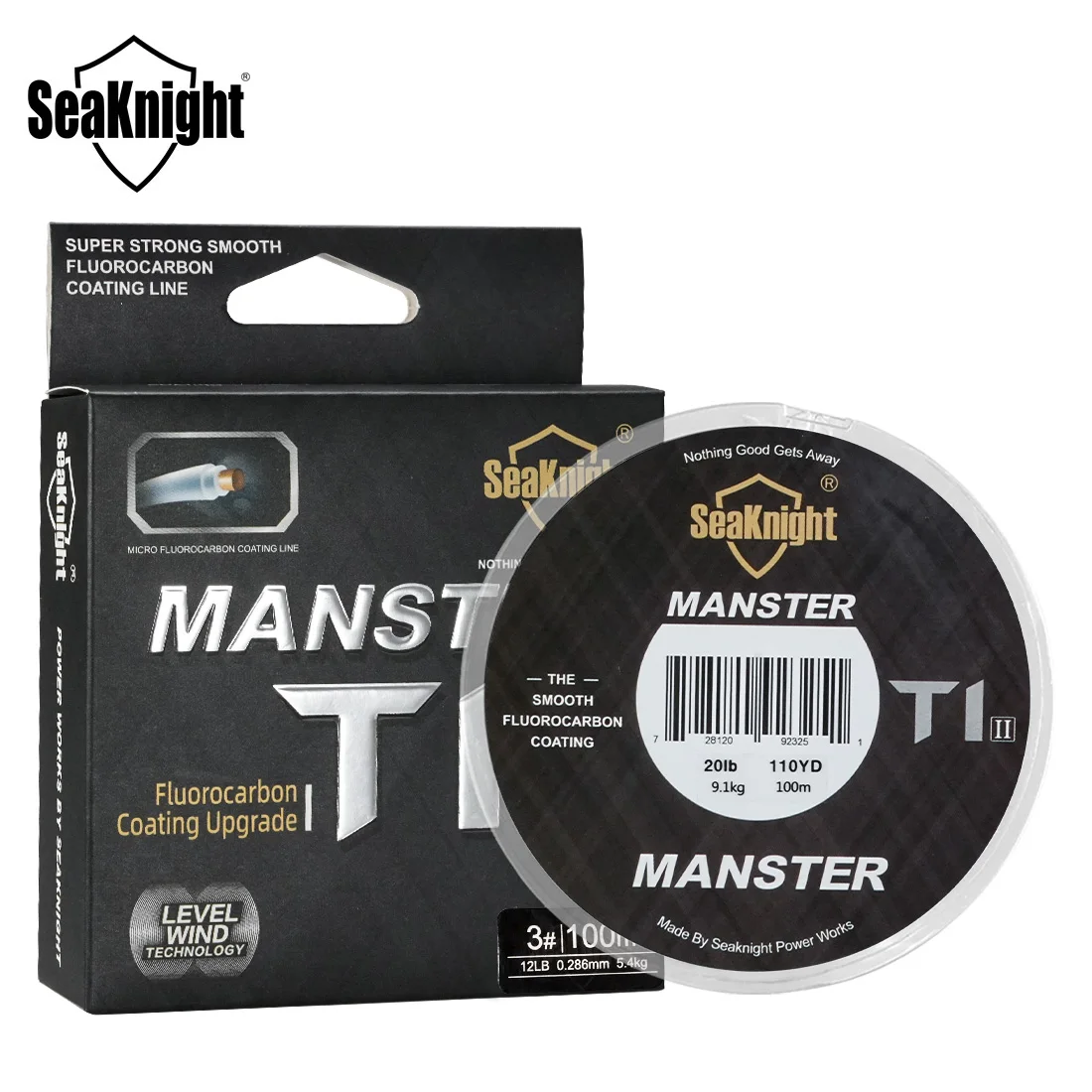 SeaKnight Manster T1-II 100M Fluorocarbon Fishing Line Coating Monofilament Leader Sinking Line 0.8#-8.0# fishing line,fishing tackle