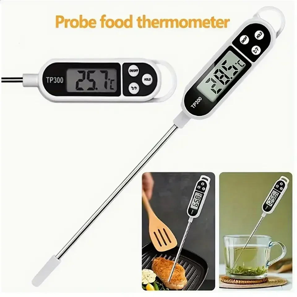 Professional food thermometer with pen probe-accurately measure temperature in cooking, barbecue and baking