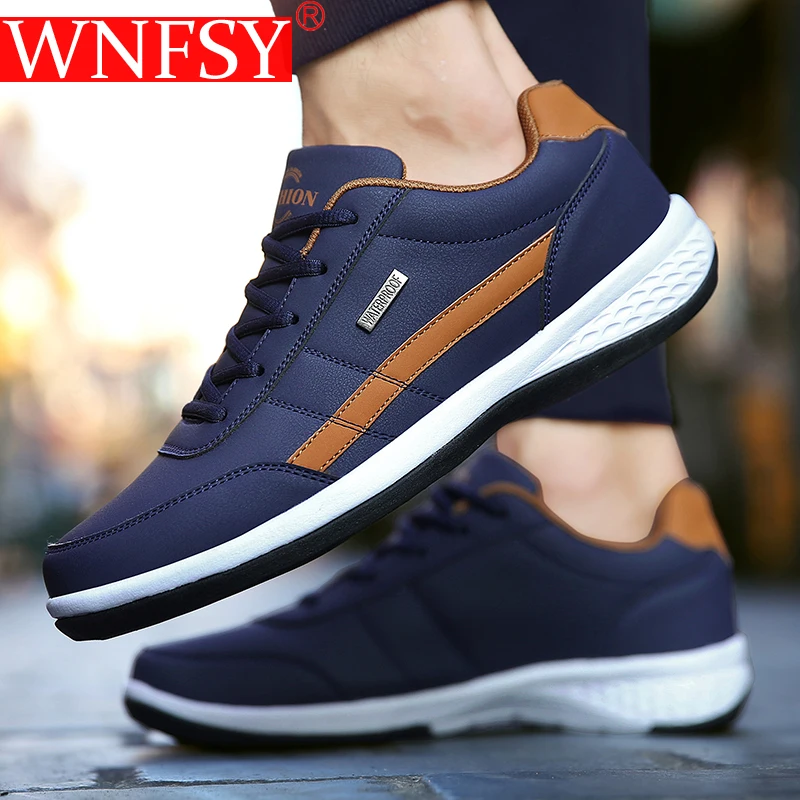 

Wnfsy Leather Men Sneakers Lightweight Casual Shoes Breathable Leisure Male Non-Slip Footwear Vulcanized Shoes Zapatillas Hombre