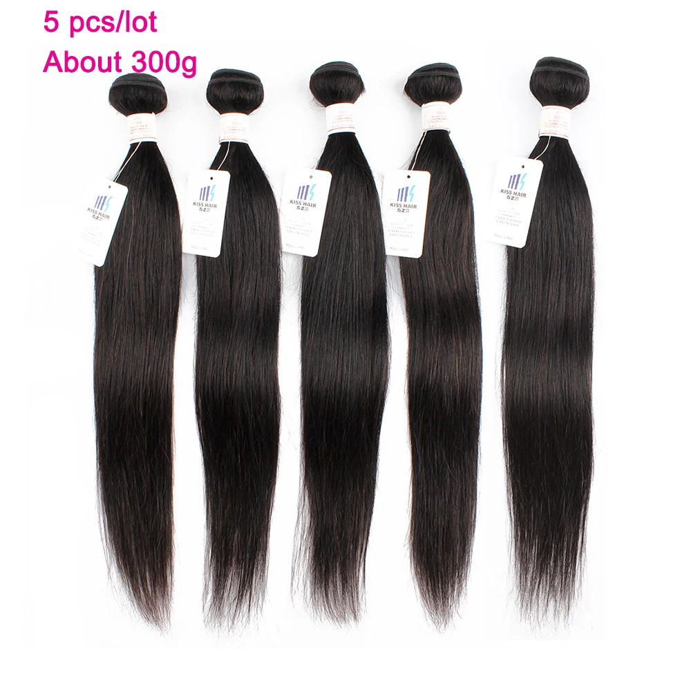 Natural Black Human Hair Bundles 1pc/ 3pcs/ 5pcs/ 7pcs Per Lot 12-22 Inch Remy Indian Hair Double Weft Bone Straight Extensions