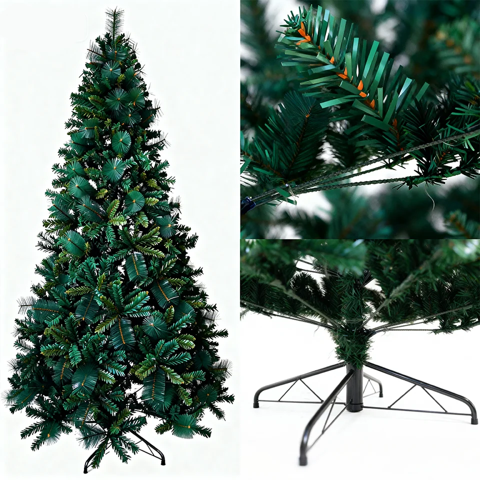 180cm 210cm 240cm Pop Up Artificial Christmas Tree, Pre-Lit Mixed Pine and  PVC Holiday Tree for Home Indoor Decoration - AliExpress, image size:960x960