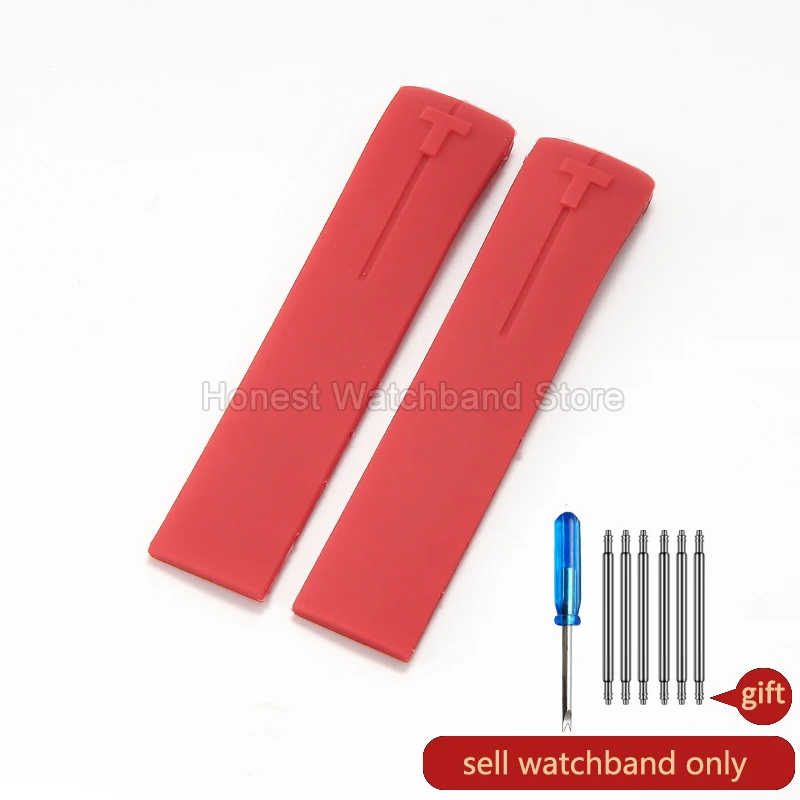 Premium Quality Waterproof Silicone Watch Strap - Orange Red Blue