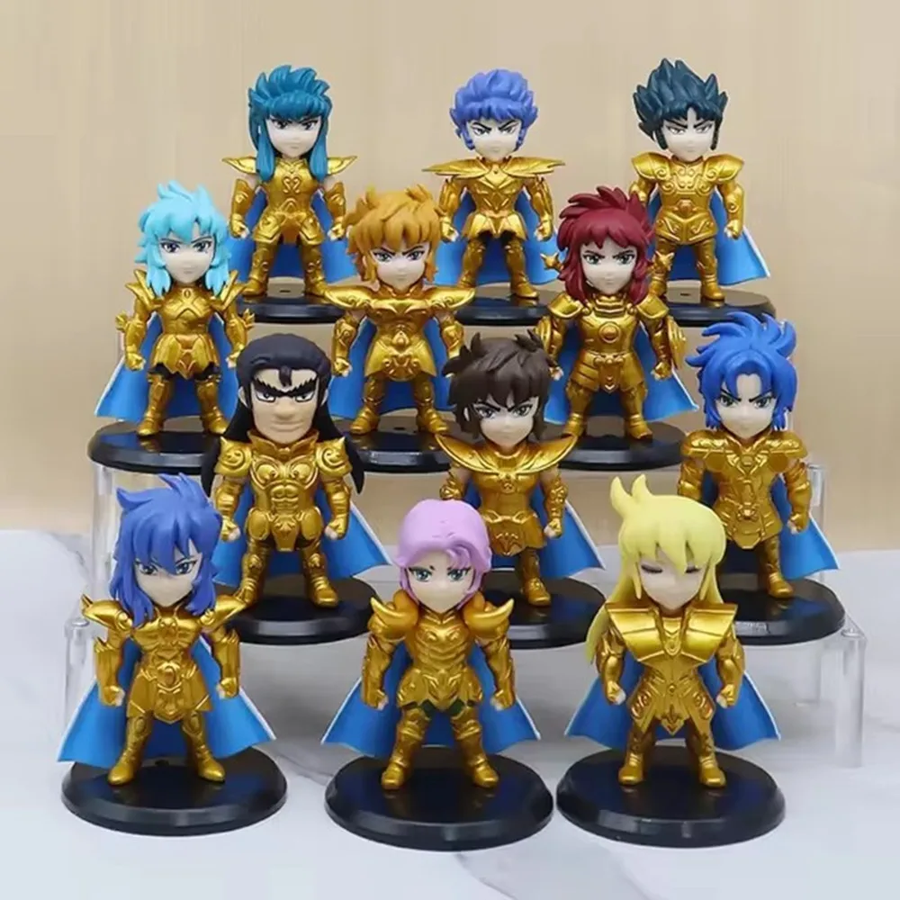 thumbnail image 1 of Mini figura de Saint Seiya dorada de 10 cm, exquisita figura de Gacha de las doce constelaciones, llavero, bolsa, colgante, muñeco, modelo de juguete, regalo creativo, 1 of 5
