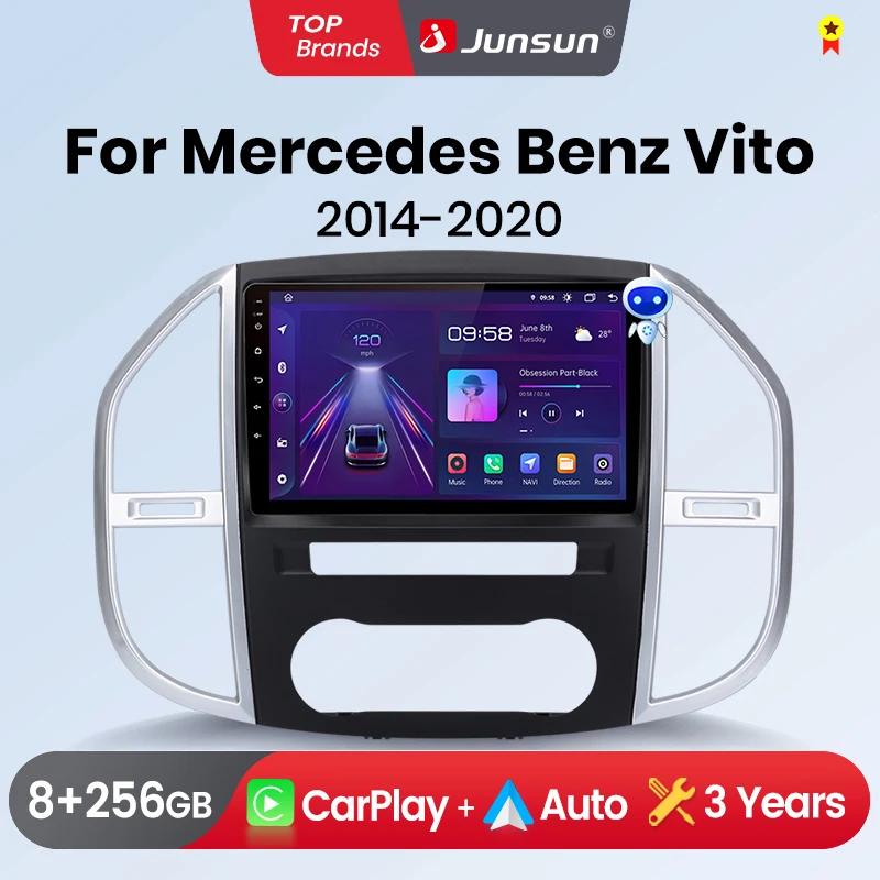 Junsun CarPlay Android Auto Car Radio for Mercedes Benz Vito W447 2014-2020 GPS Intelligent Systems Stereo Multimedia Autoradio