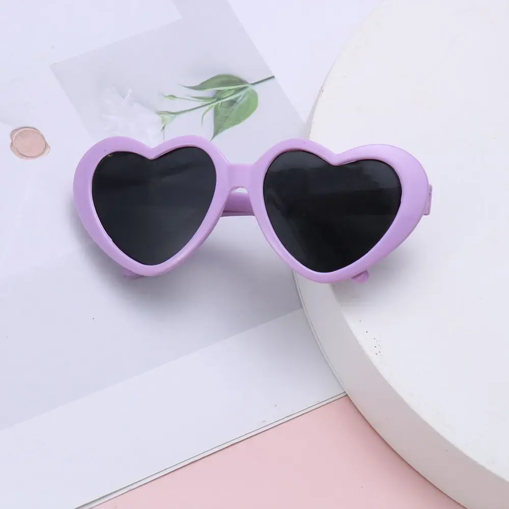 Doll Eyewear Accessories Heart Miniature Sunglasses Candy Color Frame Doll Glasses Toys For 60CM Dolls Dress Up