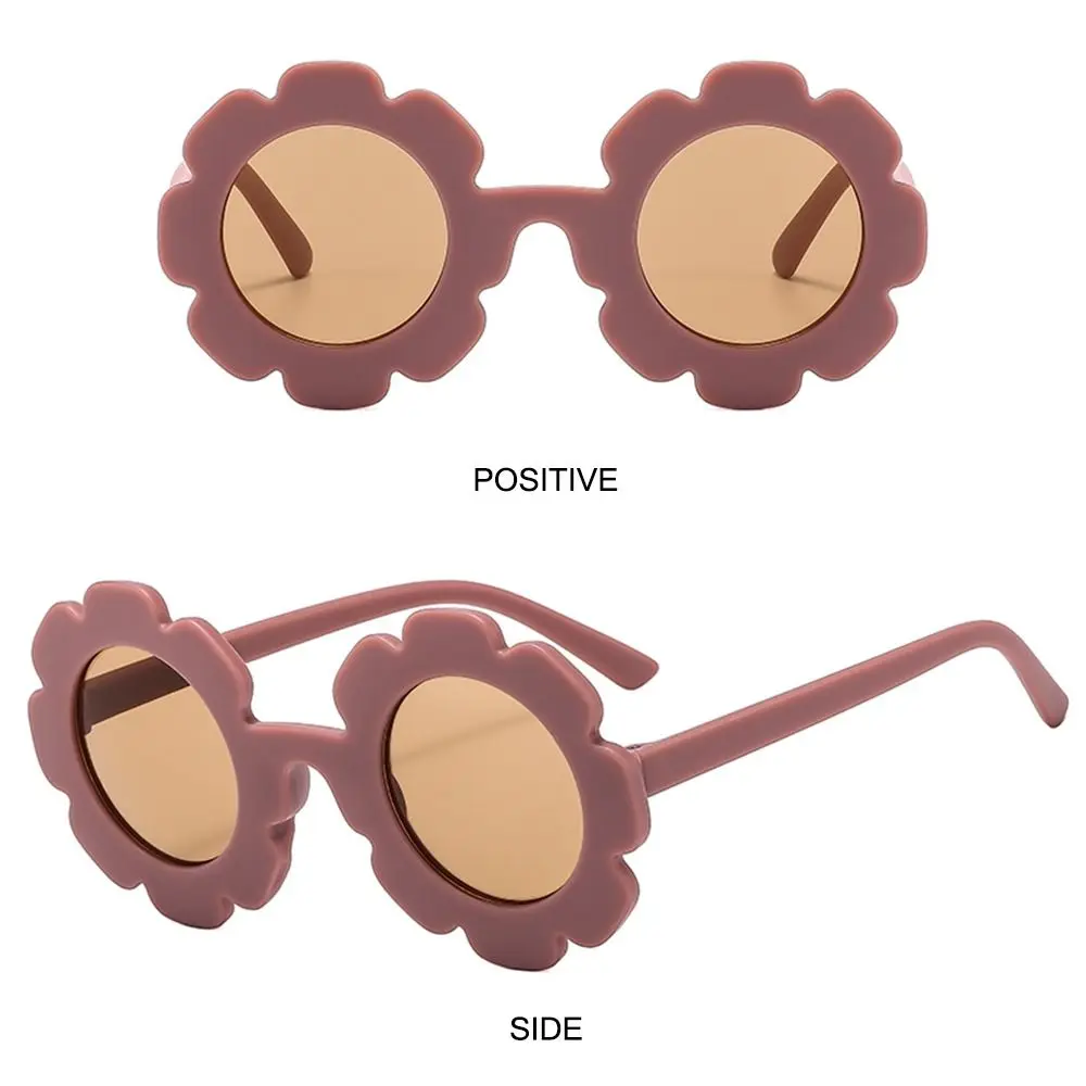 Kids Sunflower Sunglasses Children Round Flower Sun Glasses Outdoor Sun Protection Eyewear Novel Disco Festival Party Shades