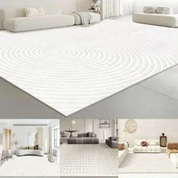 Modern White Minimalism Large Living Room Carpet Light Luxury Beige Decoration Bedroom Carpet Soft Lounge Rug Washable Floor Mat 1
