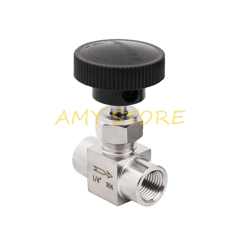 

Stainless Steel SS304 Needle Valve Shut Off Flow Control 1/8'' 1/4'' 3/8" 1/2''BSP Female Threaded for Water Gas Oil Pipe