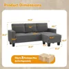 Sectional Sofa Couch, 3 seat L-Shaped Small Sofa with Movable Ottoman Couch for Apartments,(Corduroy, Grey) Children's Sofas 3
