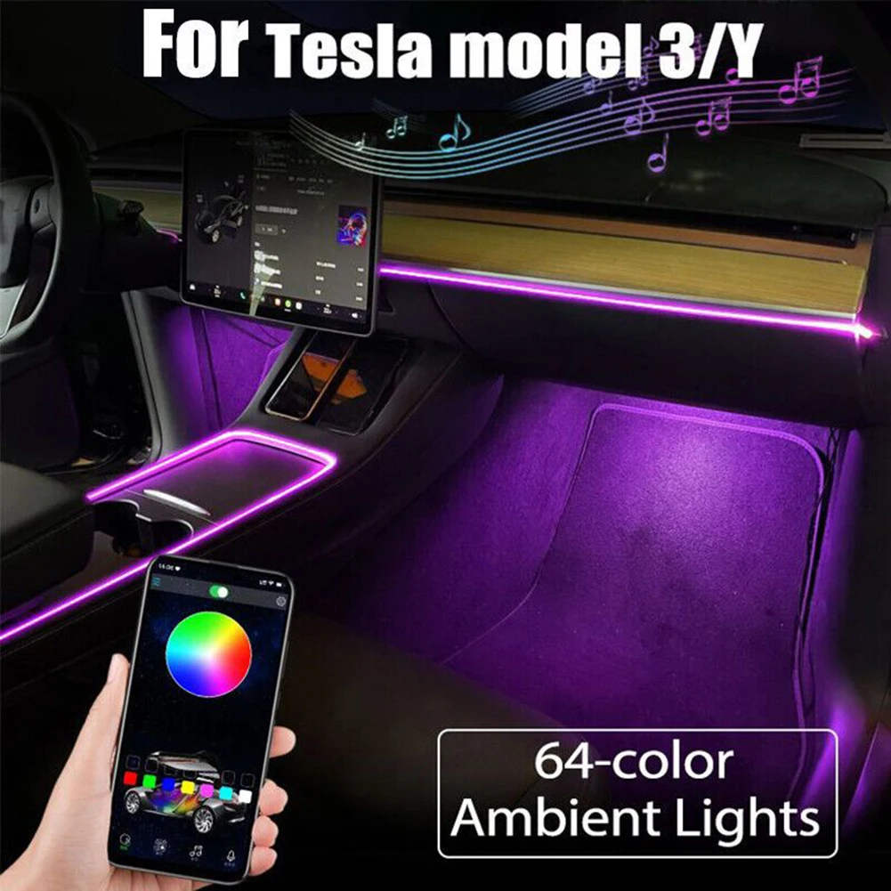 Car Interior Neon Light App Control Led Strip Rgb Light Center Console