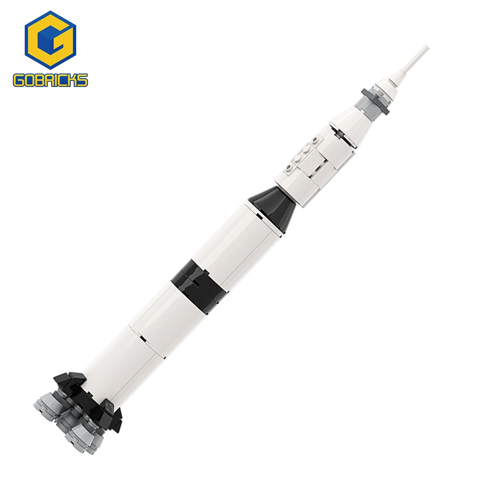Gobricks Moc Mini The Apollo Saturn V Launch Building Blocks Rocket Space Saturns V Model Launch Bricks Boy Toys For Children