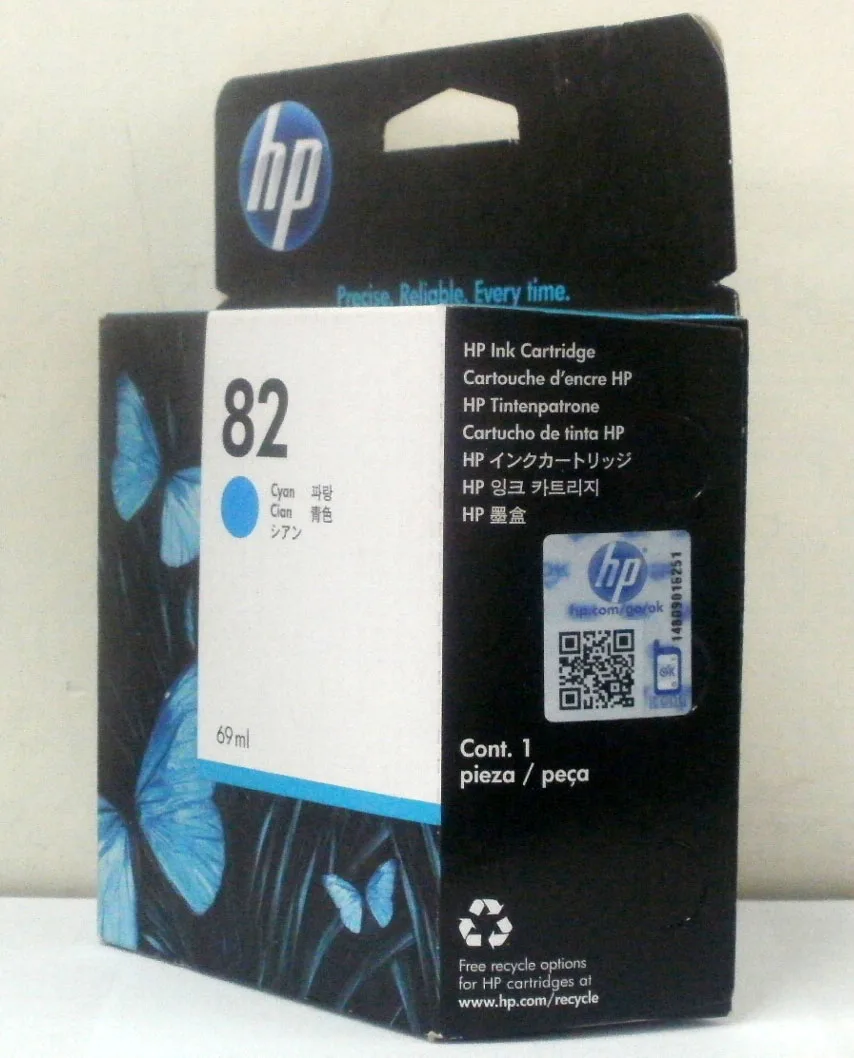 

Original and Expired C4911A Cyan Ink Cartridge for HP 82 DesignJet 500 800 120 510 20PS 111