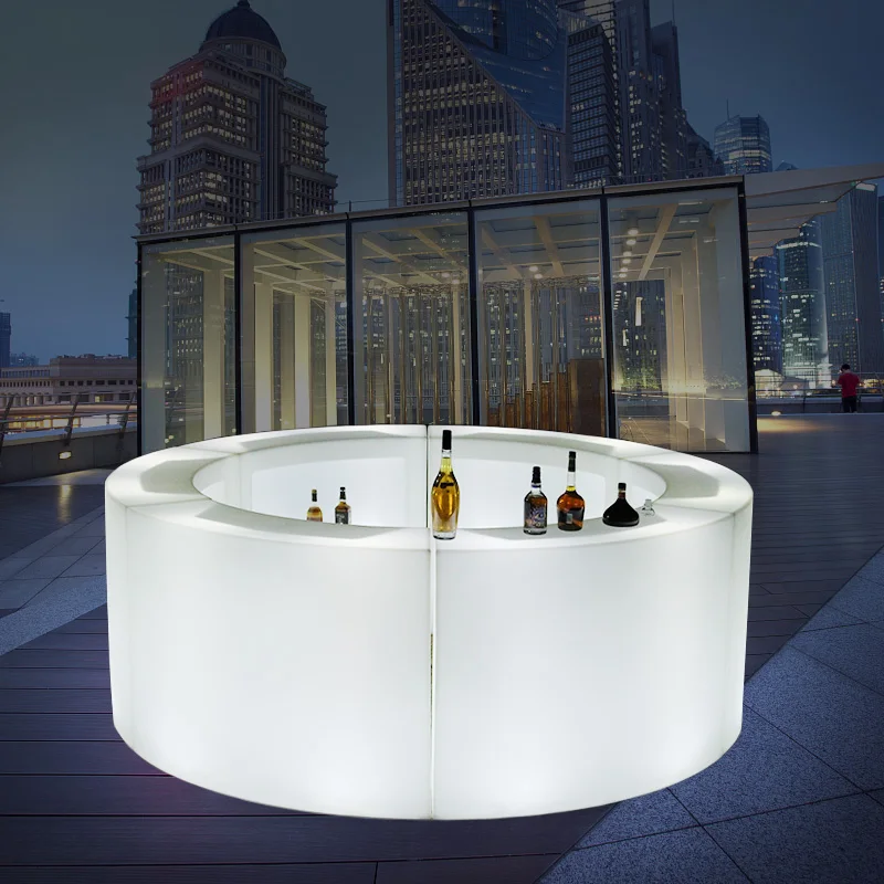 Circular LED Luminous Bar Scattering Table DJ Blending Table Hotel Front Desk Creative Furniture Outdoor Props