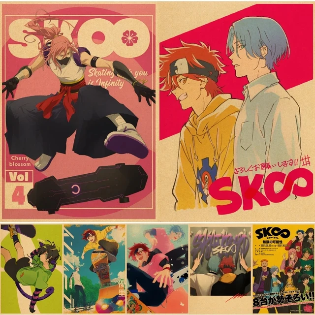 Anime Skate Infinity Posters, Kraft Paper Wall Stickers